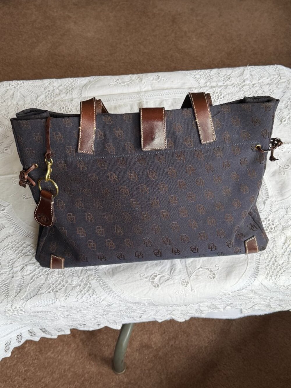 Dooney & Bourke Vintage Navy Canvas Tote